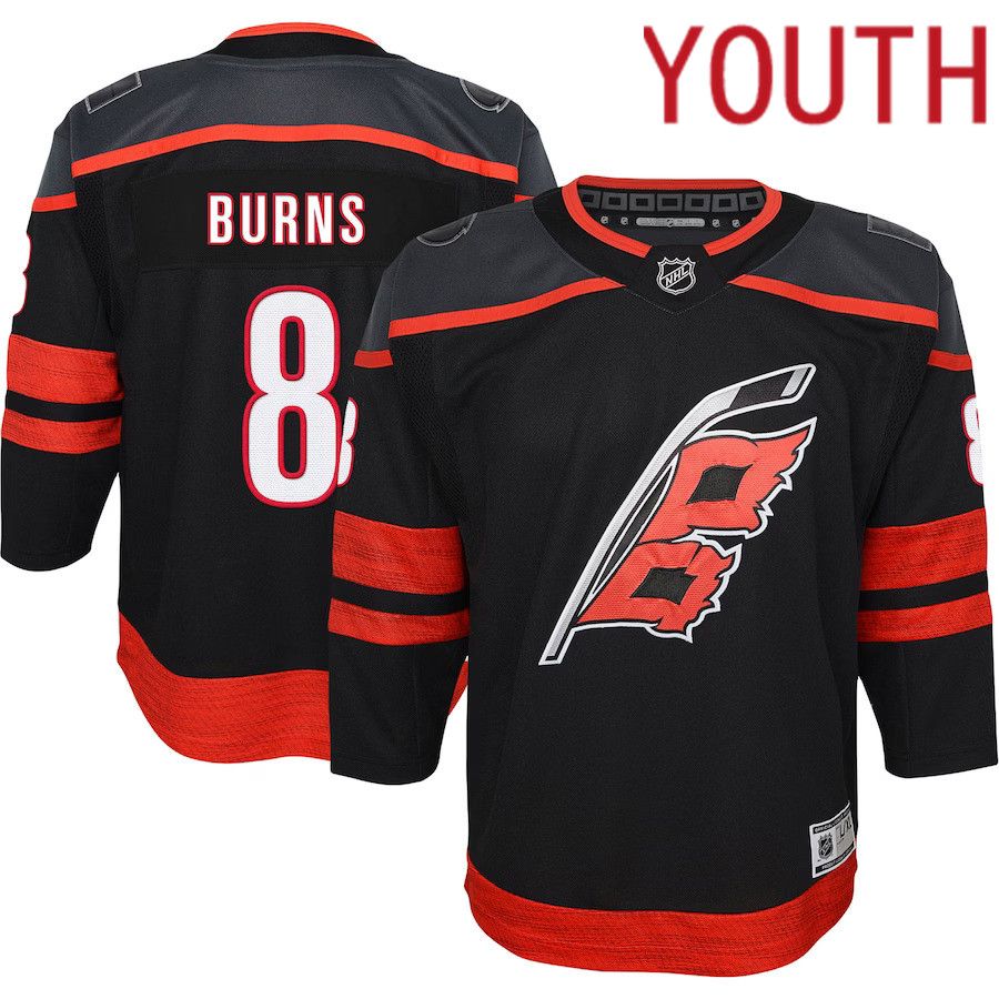 Youth Carolina Hurricanes #8 Brent Burns Black 2022-23 Premier Player NHL Jersey-0